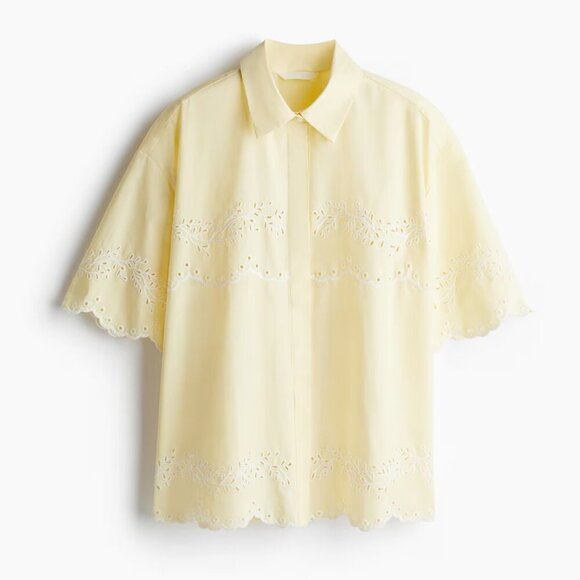 NWT H&M Eyelet-Embroidered Cotton Shirt & Shorts - Picture 8 of 11